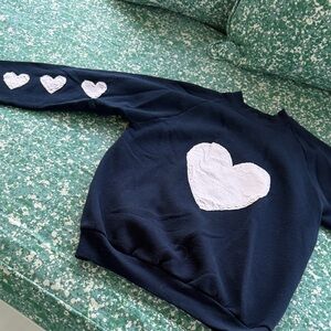Navy Blue Heart Sweater